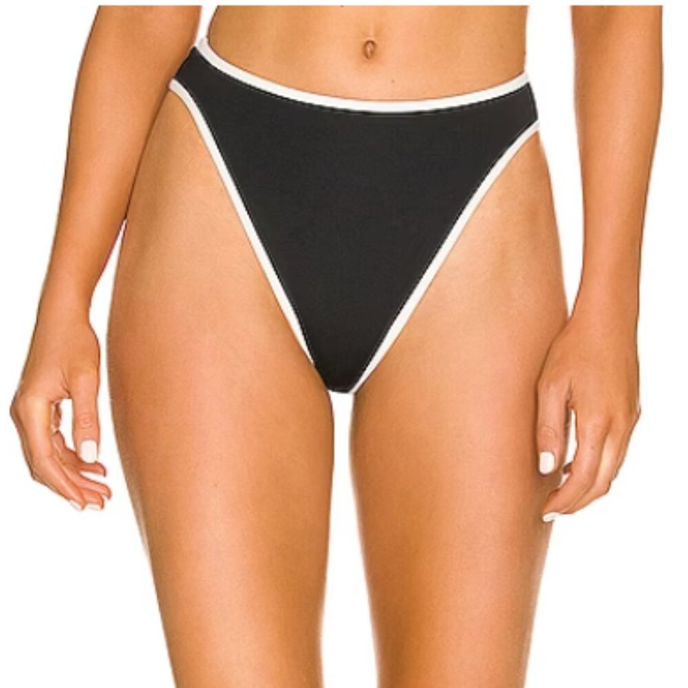 L*Space Nora Bitsy Bikini Bottom, Lspace, black & cream, small